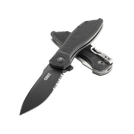 Нож складной CRKT Prowess Black With Triple Point Serrations by Ken Onion, K290KKS
