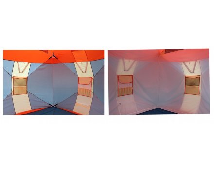 Палатка рыбака Митек &quot;Нельма-Куб 2&quot; ЛЮКС с внутренним тентом оранж-беж/сероголубой, 00-00004594оранж-беж/сероголубой