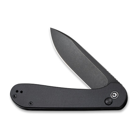 Складной нож CIVIVI Button Lock Elementum 14C28N Steel Black Stonewashed Handle G10 Black
