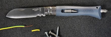 Нож Opinel №09 DIY, нержавеющая сталь, сменные биты, серый, блистер, 002139