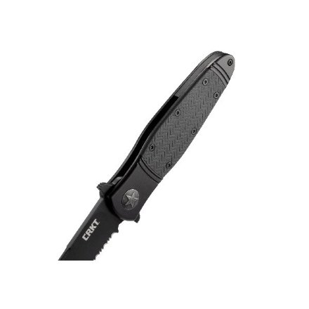 Нож складной CRKT Bombastic Black With Triple Point Serrations by Ken Onion, K345KKS