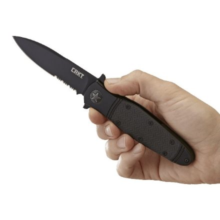 Нож складной CRKT Bombastic Black With Triple Point Serrations by Ken Onion, K345KKS