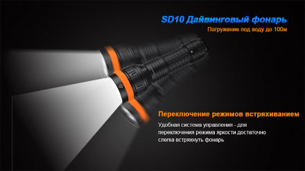 Фонарь Fenix SD10 Cree XM-L2 (T6) (Поврежденная упаковка, неполная комплектация), SD10dis