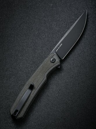 Складной нож SENCUT Scitus D2 Steel Black Stonewashed Handle Dark Green Canvas Micarta
