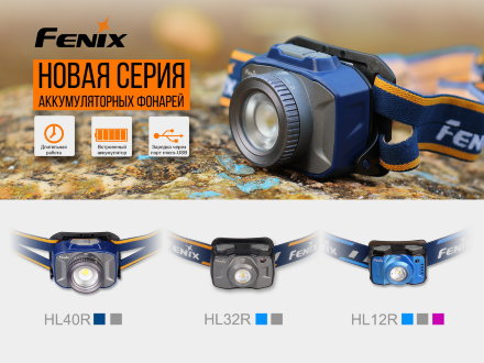 Уцененный товар Налобный фонарь Fenix HL12 голубой (Заменен АКБ)