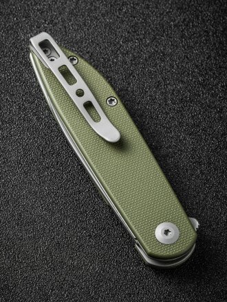 Складной нож SENCUT Bocll II D2 Steel Gray Stonewashed Handle G10 OD Green