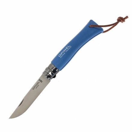 Набор-дисплей 60 шт: нож Opinel №7, нержавеющая сталь, голубой/оранжевый/зеленый/фиолетовый, вскрыты, 001723open