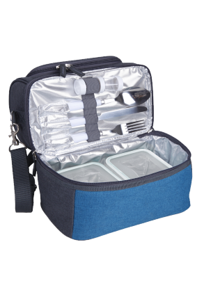 Обеденная сумка-холодильник Арктика с набором посуды, 4000-1 синяя, 4610003062811