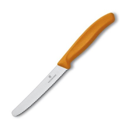Нож Victorinox столовый, серрейторное лезвие 11 см , оранжевый 6.7836.L119