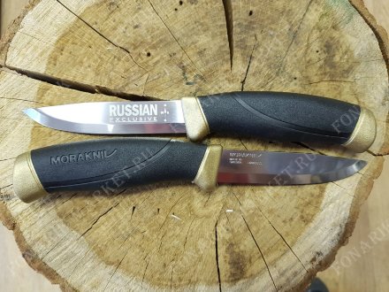 Нож Morakniv Companion Russian Exclusive Black-Gold, нержавеющая сталь, 13643
