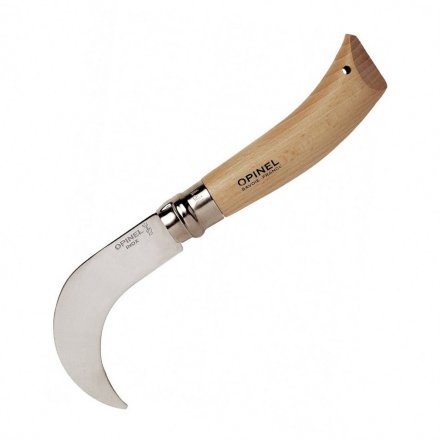 Уцененный товар Нож садовый Opinel №10, нержавеющая сталь, с изогнутым лезвием, блистер вскрытый