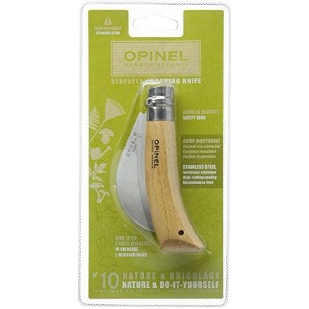 Уцененный товар Нож садовый Opinel №10, нержавеющая сталь, с изогнутым лезвием, блистер вскрытый
