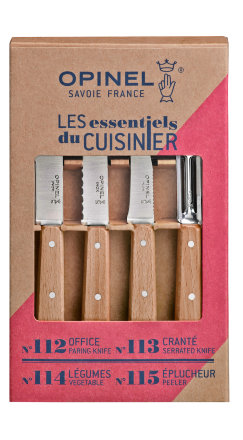 Набор ножей Opinel &quot;Les Essentiels&quot;, нержавеющая сталь, рукоять бук( 4 шт./уп.), 001300