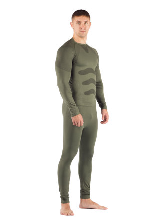 Комплект мужского термобелья Lasting, зеленый - футболка Apol и штаны Ateo L-XL, Apol6262LXL_Ateo6262LXL