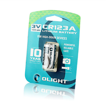 Литиевая батарея Olight CR123А 3.0V. 1600 mAh, 6926540927130