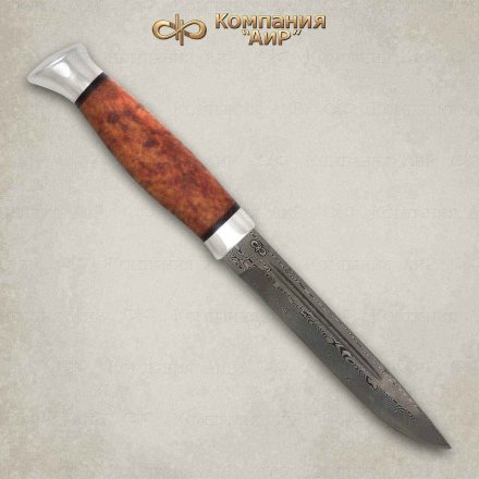 Нож АиР Финка-3 рукоять карельская береза, алюминий, клинок ZD-0803, AIRF0000003691