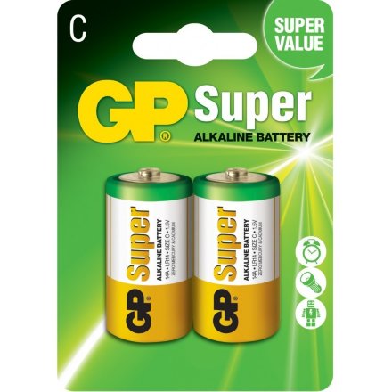 Батарея GP Super Alkaline 14A LR14 C (2шт/блистер), 558924