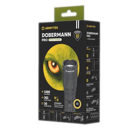Фонарь Armytek Dobermann Pro Magnet USB White, F07501C