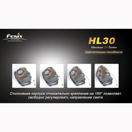 Налобный фонарь Fenix HL30 Cree XP-G (R5), черно-желтый, HL30R5ybk