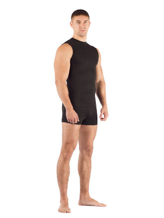 Комплект мужского термобелья Lasting, черный - футболка Achile и шорты Adam S-M, Achile9090SM_ADAM9090SM
