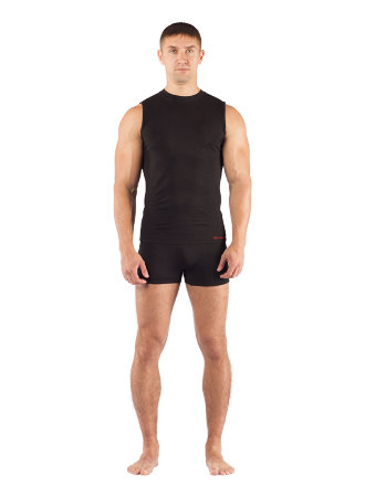Комплект мужского термобелья Lasting, черный - футболка Achile и шорты Adam S-M, Achile9090SM_ADAM9090SM