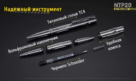 Тактическая ручка Nitecore NTP20, 17436