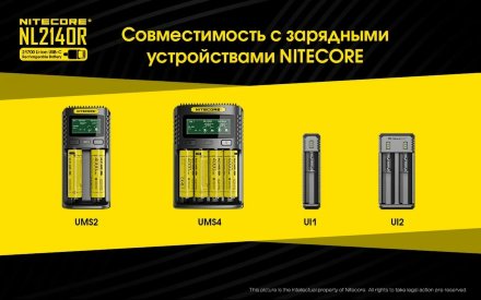 Аккумулятор Nitecore NL2140R 21700 Li-Ion 4000mAh USB, 1403902