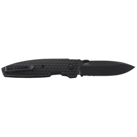Нож складной CRKT Aux Folder Black With Triple Point Serrations by Lucas Burnley, 1221K, CR1221K