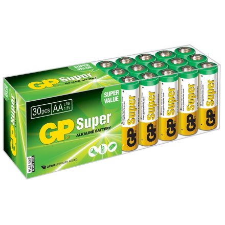Батарея GP Super Alkaline 15A LR6 AA (30шт/блистер), 415112