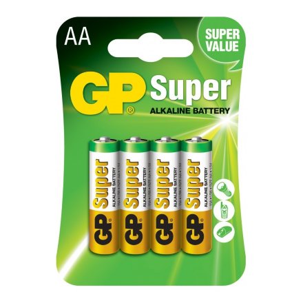 Батарея GP Super Alkaline 15A LR6 AA (4шт/блистер), 558928