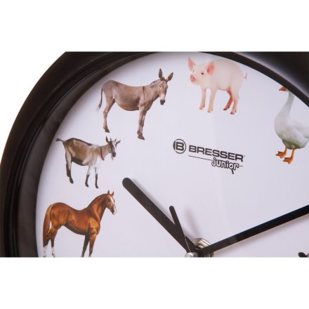 Часы настенные Bresser Junior 25 см с животными, 75315