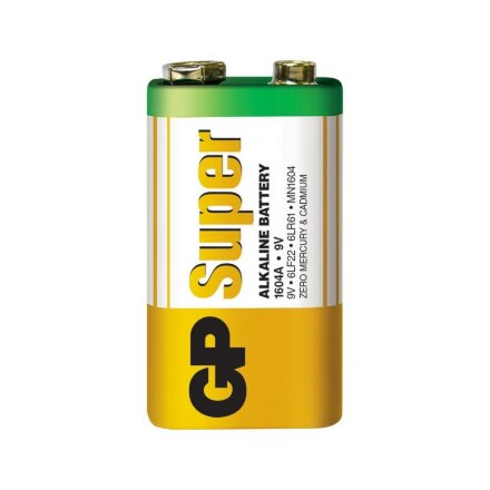 Батарея GP Super Alkaline 1604A 6LR61 9V (1шт/блистер), 558931