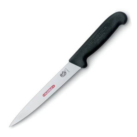 Нож Victorinox филейный рыбный &quot;Fibrox&quot;, лезвие 18 см, черный 5.3813.18