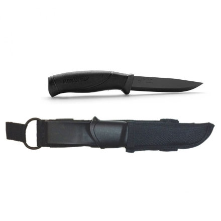 Уцененный товар Нож Morakniv Companion Tactical BlackBlade, нержавеющая сталь, черный клинок (сколы краски)