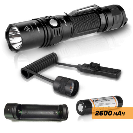 Набор: тактический фонарь Fenix PD35 TAC + ARB-L18-2600 + ARE-X1 + AER-02, PD35TACkit