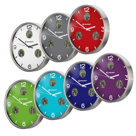 Часы настенные Bresser MyTime io NX Thermo/Hygro 30 см зеленые, 76461