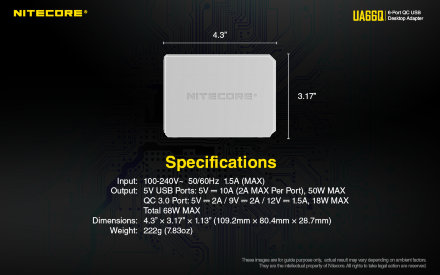 Адаптер USB Nitecore UA66Q 6-портовый, 18389