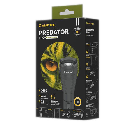 Фонарь Armytek Predator Pro Magnet USB Warm, F07301W
