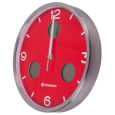 Часы настенные Bresser MyTime io NX Thermo/Hygro 30 см красные, 76462