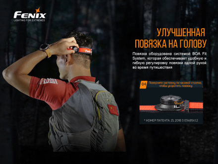 Налобный фонарь Fenix HM65R-T + Мультикарабин (аккумулятор 3500 мАч, USB зарядка, 1500люмен), HM65R-T_carbine