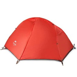 Палатка одноместная Naturehike сверхлегкая + коврик NH18A095-D, оранжевая, 6927595701805