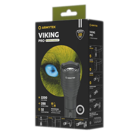 Фонарь  Armytek Viking Pro Magnet USB White, F07701C