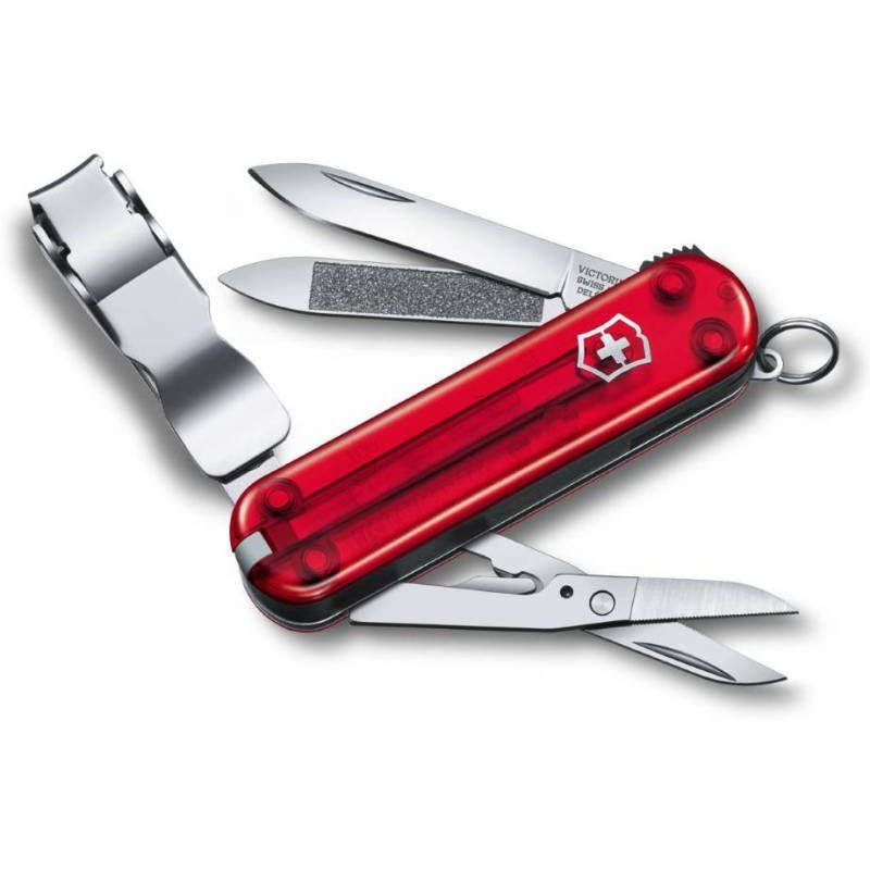 Нож складной Victorinox Nail Clip 0.6463.T 65мм 8 функций красный полупрозрачный