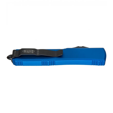 Нож складной автоматический Microtech Ultratech S/E, сталь CTS-204P, рукоять синий алюминий, черный клинок 121-1BL
