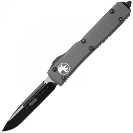 Нож складной автоматический Microtech Ultratech S/E, сталь CTS-204P, рукоять серый алюминий, черный клинок 121-1GY