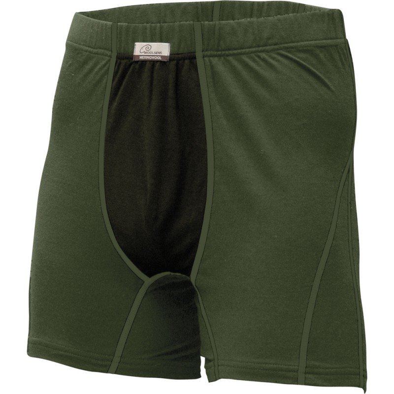 Шорты мужские Lasting NICO+ шерсть 160, зеленые + черная полоска