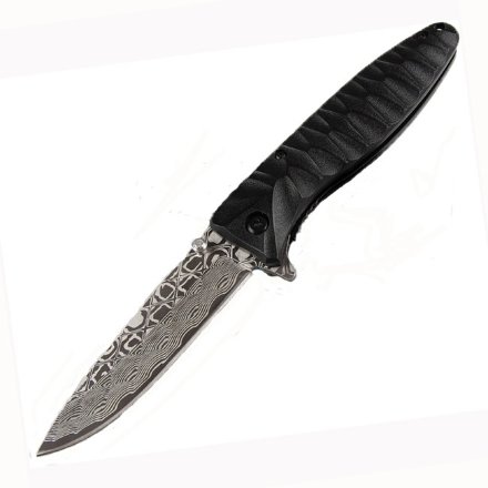 Уцененный товар Нож Ganzo G620 черный (травление)(Трещины на рукояти)