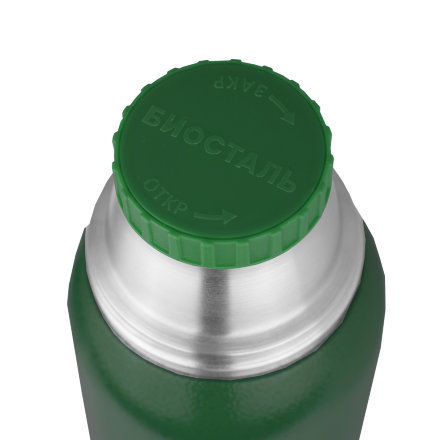 Термос Biostal Охота 1,2 литра, 2 чашки, зеленый (NBA-1200G)