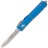 Нож складной автоматический Microtech Ultratech S/E, сталь CTS-204P, рукоять синий алюминий, сатин клинок 121-4BL