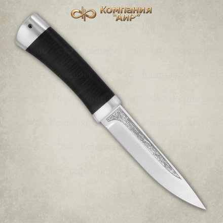 Нож АиР Пескарь рукоять кожа, алюминий, клинок 95х18, AIR8296